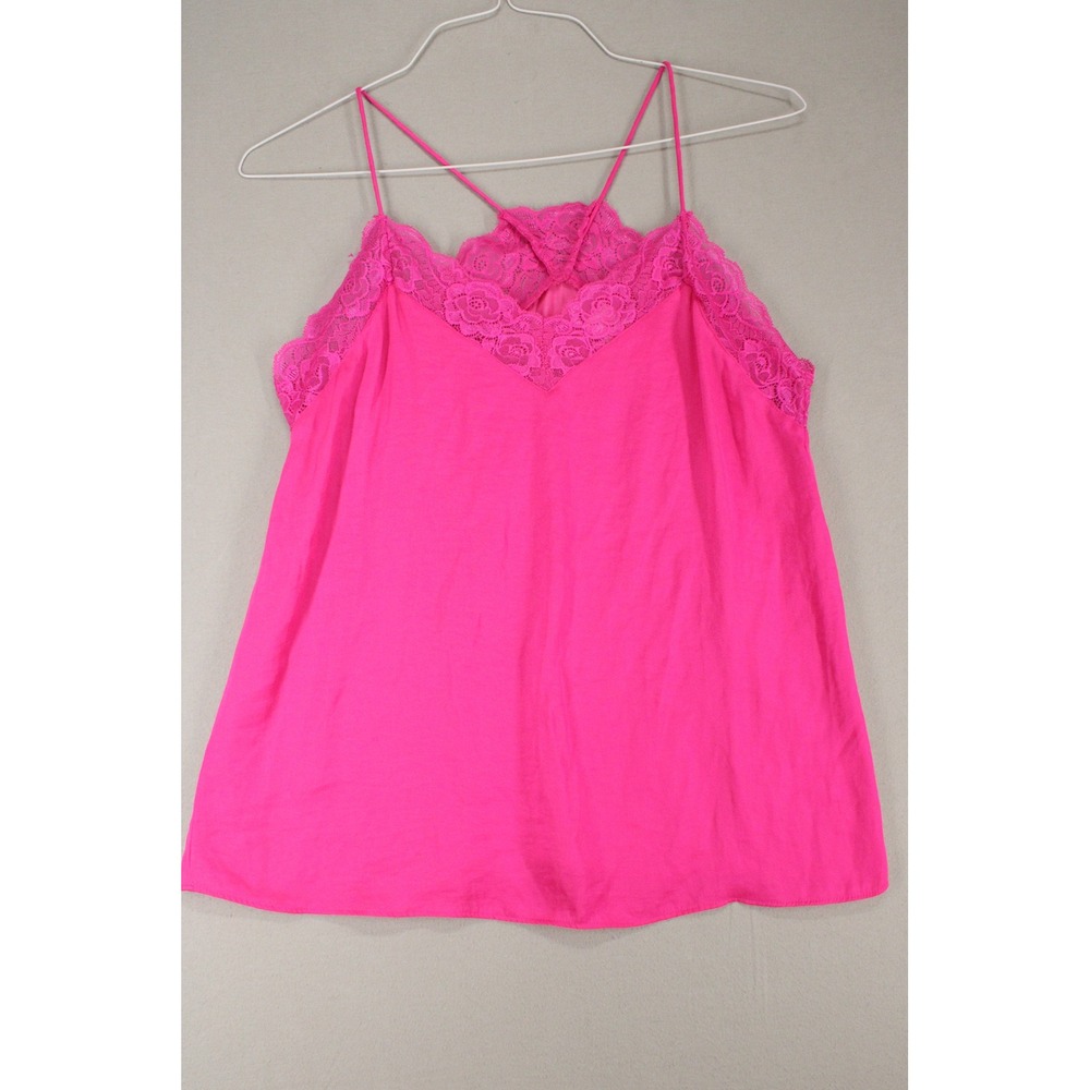 Arabella Camisole Top Small Pink Polyester Lace Trim Sleeveless Boho Romantic